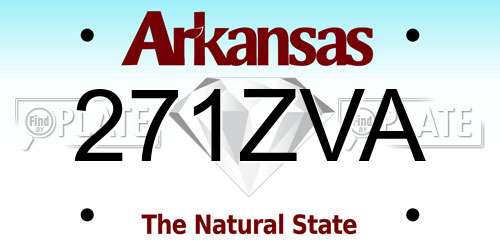 271ZVA Arkansas License Plate