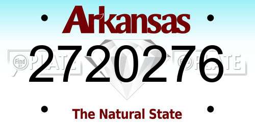 2720276 Arkansas License Plate