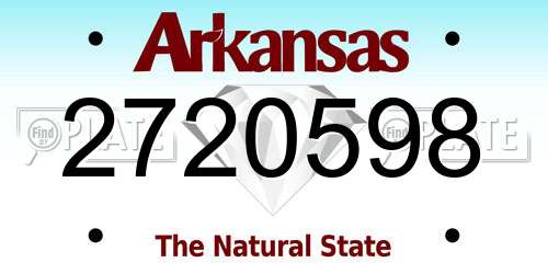 2720598 Arkansas License Plate