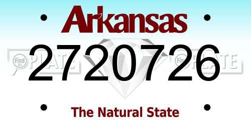 2720726 Arkansas License Plate