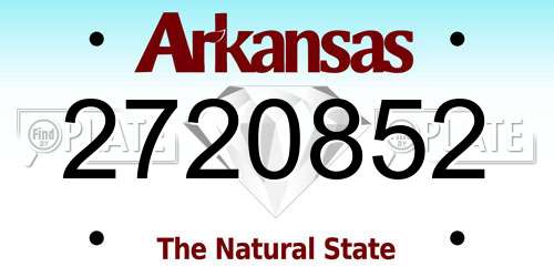 2720852 Arkansas License Plate