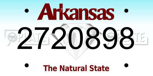 2720898 Arkansas License Plate