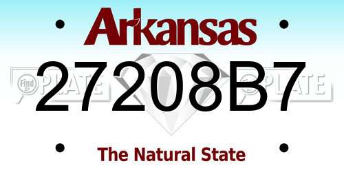 27208B7 Arkansas License Plate
