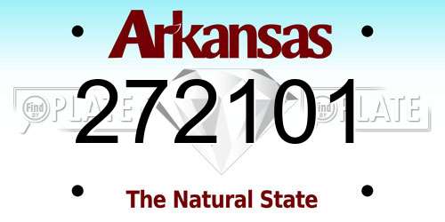 272101 Arkansas License Plate