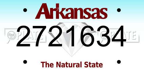 2721634 Arkansas License Plate