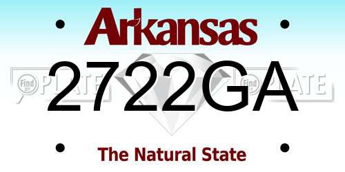 2722GA Arkansas License Plate