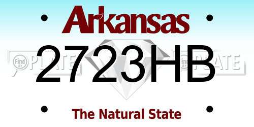 2723HB Arkansas License Plate