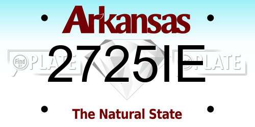 2725IE Arkansas License Plate