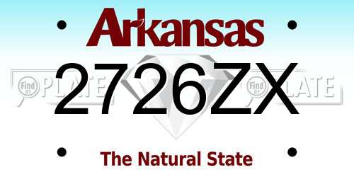 2726ZX Arkansas License Plate