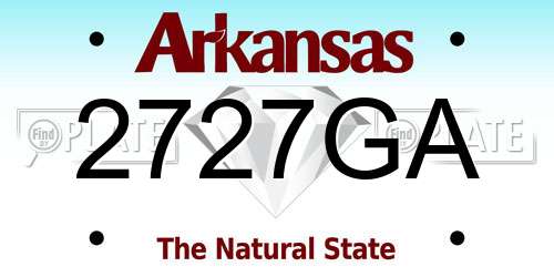 2727GA Arkansas License Plate