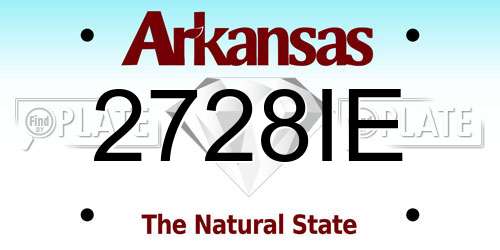 2728IE Arkansas License Plate