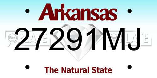 27291MJ Arkansas License Plate