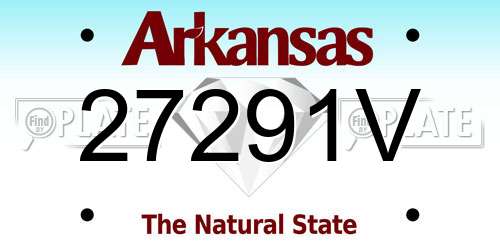 27291V Arkansas License Plate