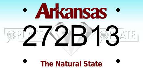 272B13 Arkansas License Plate