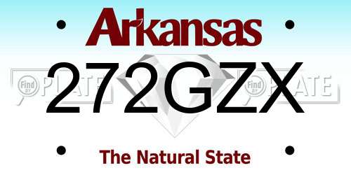272GZX Arkansas License Plate