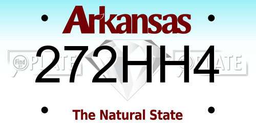 272HH4 Arkansas License Plate