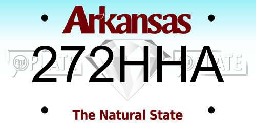 272HHA Arkansas License Plate