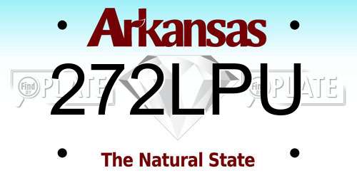 272LPU Arkansas License Plate