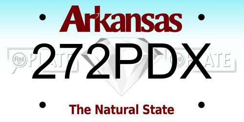 272PDX Arkansas License Plate