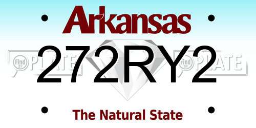 272RY2 Arkansas License Plate