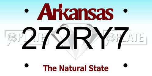 272RY7 Arkansas License Plate