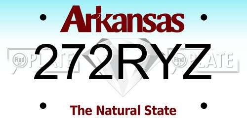272RYZ Arkansas License Plate