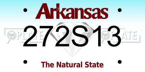 272S13 Arkansas License Plate