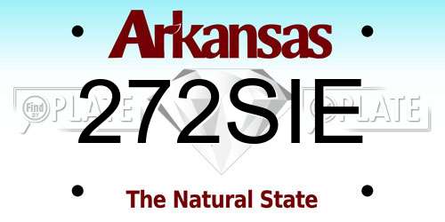 272SIE Arkansas License Plate