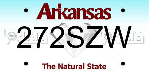 272SZW Arkansas License Plate