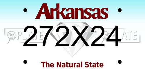 272X24 Arkansas License Plate