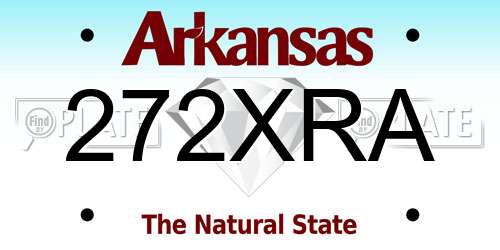 272XRA Arkansas License Plate