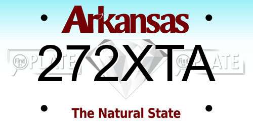 272XTA Arkansas License Plate