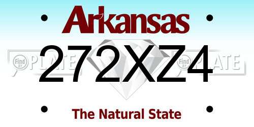 272XZ4 Arkansas License Plate