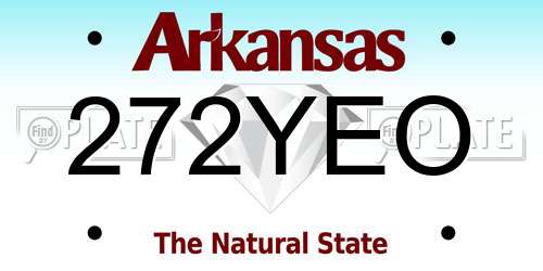 272YEO Arkansas License Plate