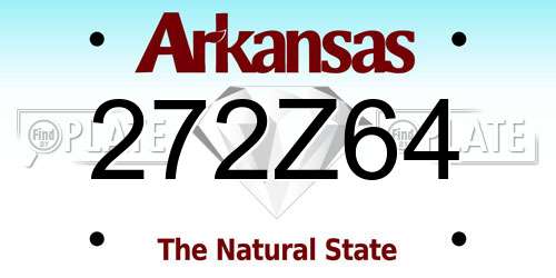 272Z64 Arkansas License Plate
