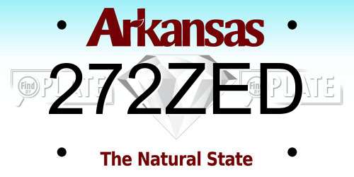 272ZED Arkansas License Plate