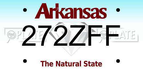 272ZFF Arkansas License Plate