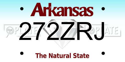 272ZRJ Arkansas License Plate
