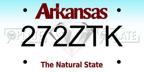 272ZTK Arkansas License Plate