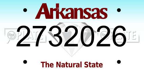2732026 Arkansas License Plate