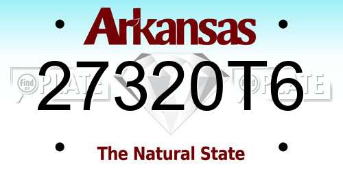 27320T6 Arkansas License Plate