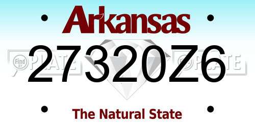 27320Z6 Arkansas License Plate
