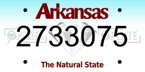 2733075 Arkansas License Plate