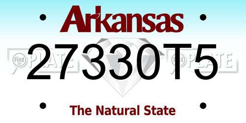 27330T5 Arkansas License Plate