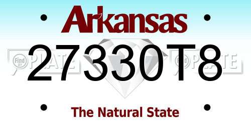 27330T8 Arkansas License Plate