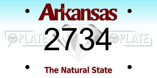 2734 Arkansas License Plate