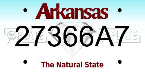 27366A7 Arkansas License Plate