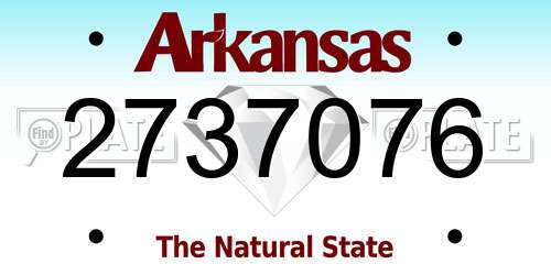 2737076 Arkansas License Plate