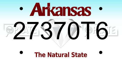27370T6 Arkansas License Plate