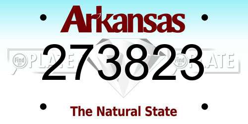 273823 Arkansas License Plate